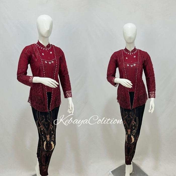 Kutu baru hijab / kebaya terbaru / kebaya wisuda Pesta Kondangan Atasan Dress Panjang Wanita Mutiara