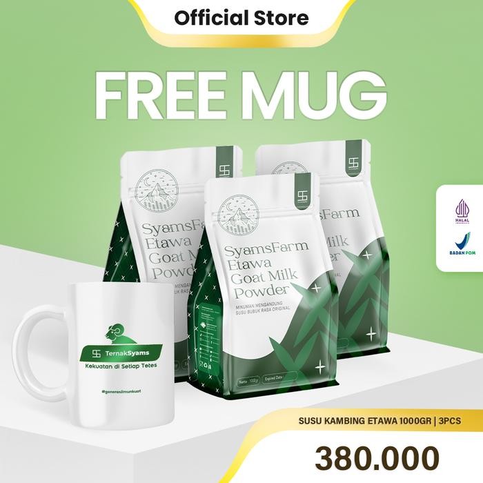 

BARANG TERLARIS Bundling Package 3 Susu Kambing Etawa Bubuk 1kg Rasa Original