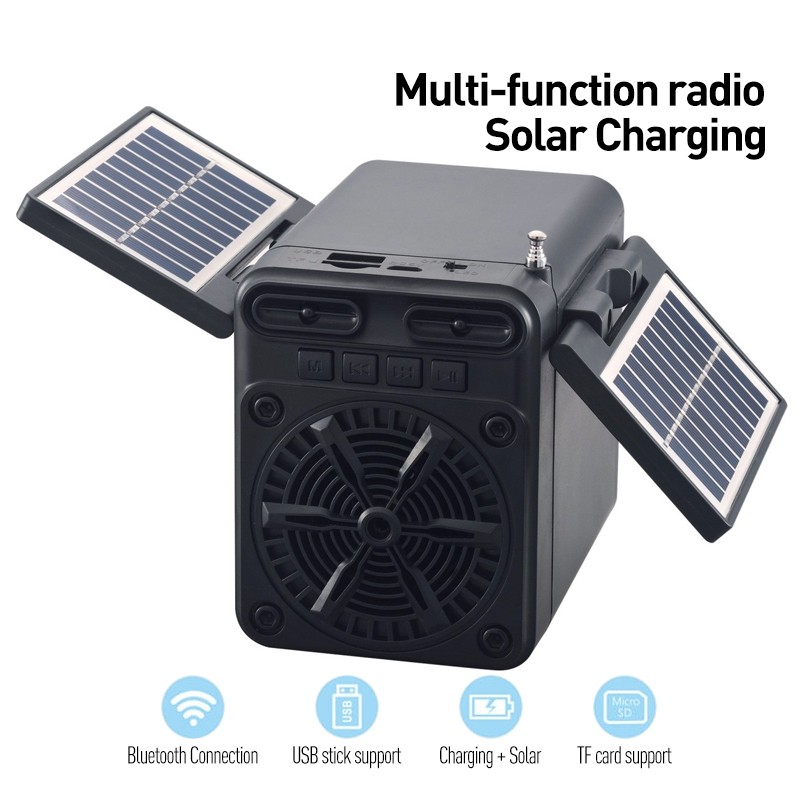 Bluetooth Speaker Solar Charging FM Radio Plug-in Charging Bluetooth Speaker Memuatkan FM Radio