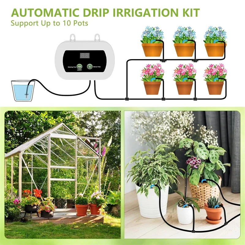 Diy Solar Irrigation Potted Plant Drip Irrigation Kit,Garden Balcony Greenhouse Drip Irrigation
