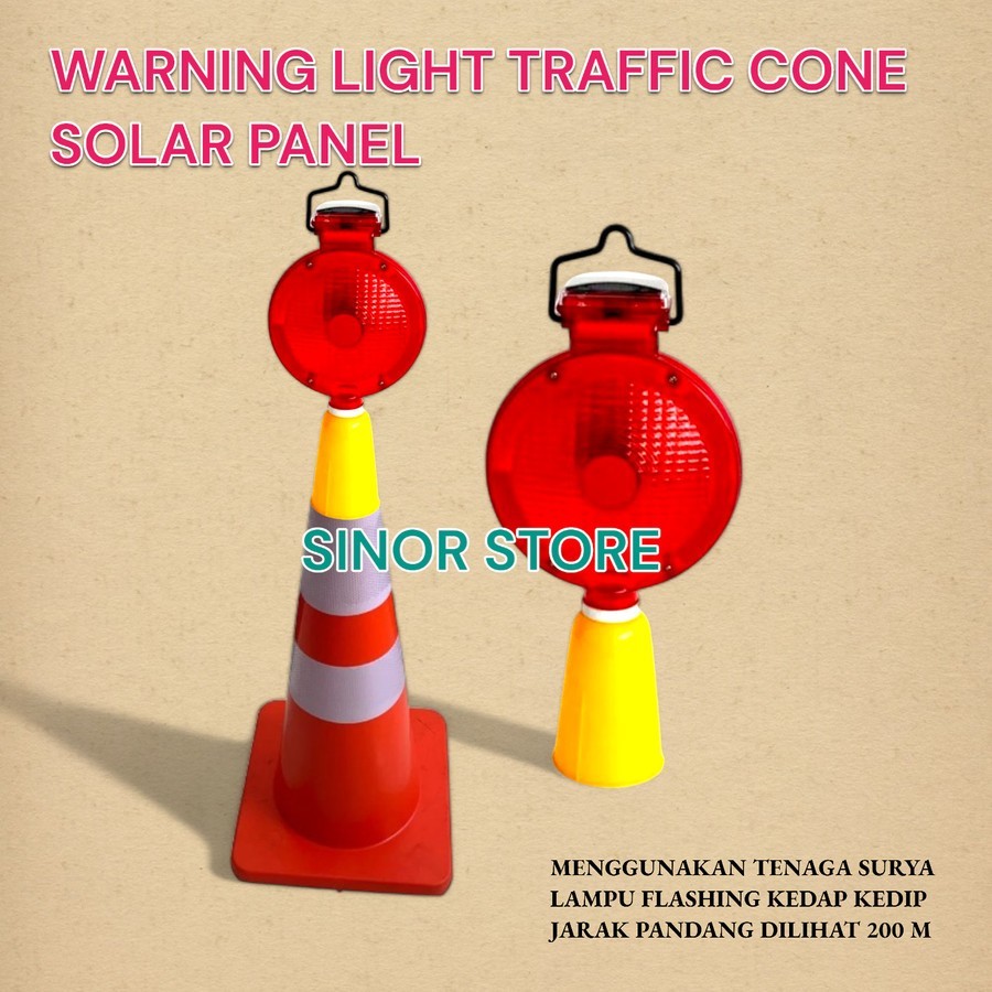 Lampu SOLAR Automatic Warning Light Traffic CONE LAMP