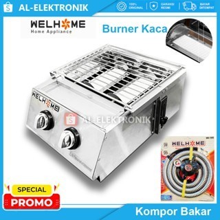 Kompor Panggangan Sosis 2 Tungku/BBQ Grill Gas alat pemanggang daging stainles
