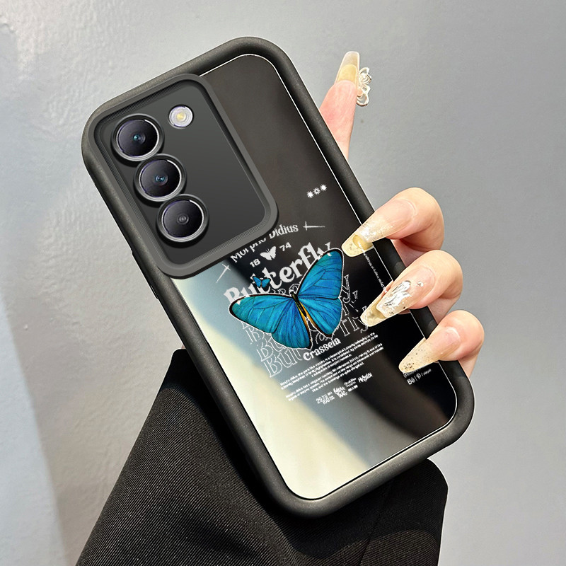 Casing Hp Untuk VIVO Y100 5G Z1 Pro Z5x Case Softcase Kesing Kupu-kupu biru Cesing silikon kasingg