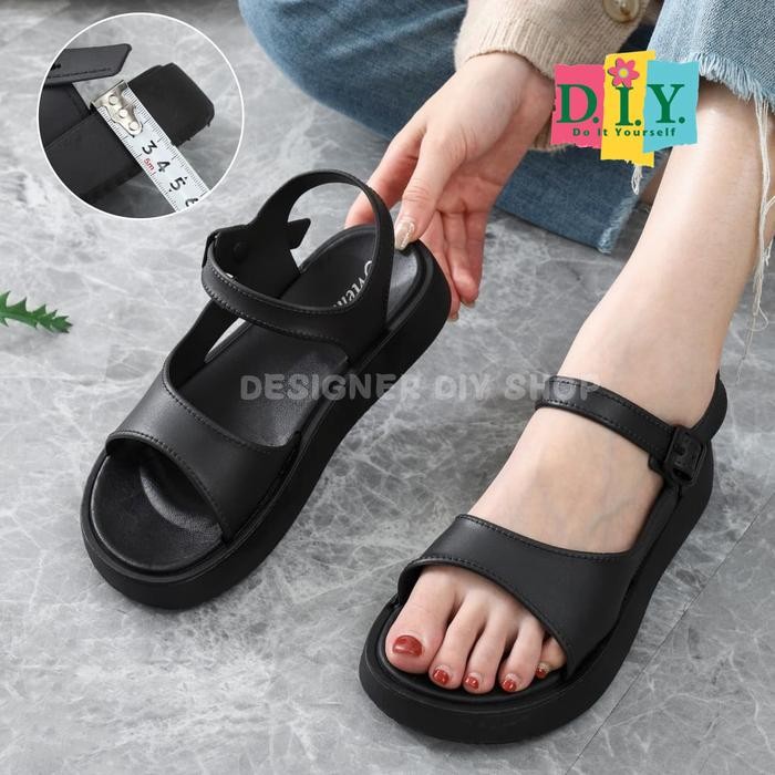 JTTOP" SANDAL GUNUNG WANITA ELEGAN SLOP TALI JELLY EMPUK KARET