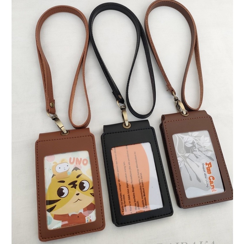 

ID Card Card Holder Front Kalung Holder Name Tag Kulit Souvenir Terbaru