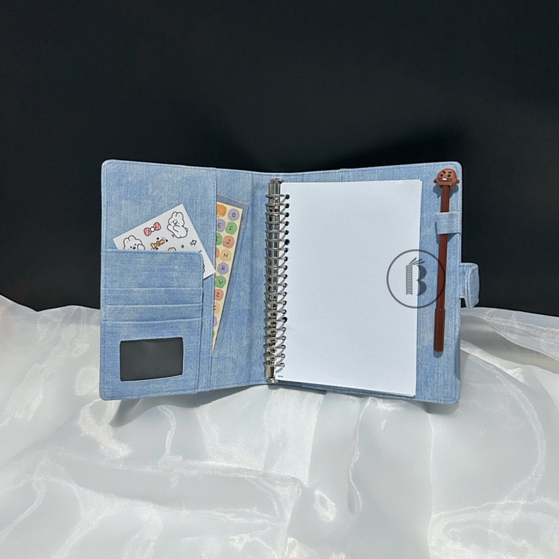

Bindermu READY Binder Premium Denim Jeans Kulit 26ring B5 20ring A5 6ring A6 Binder keuangan planner