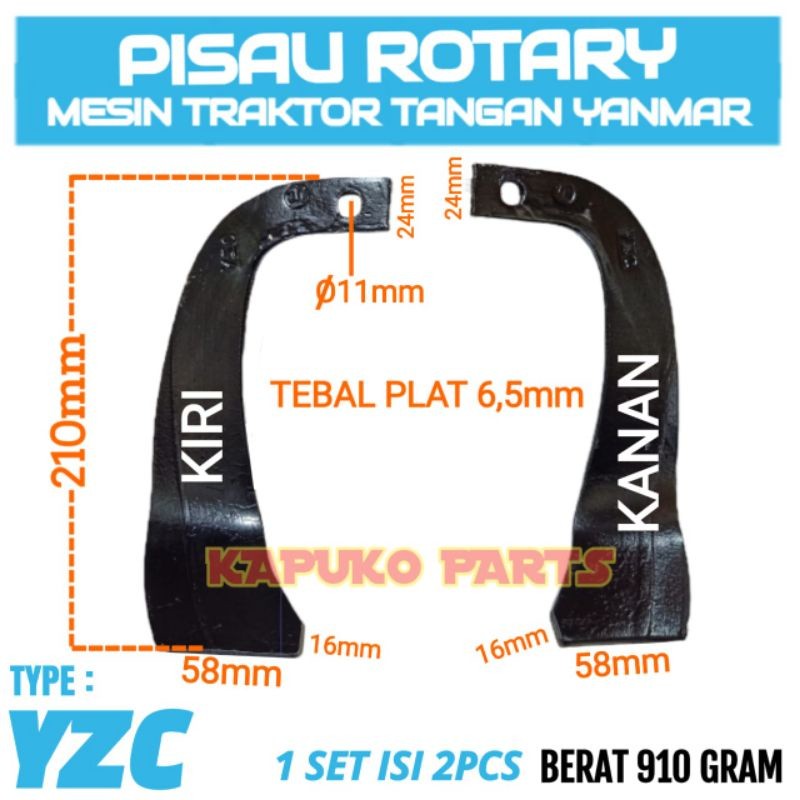 YZC Pisau Rotary untuk Mesin Traktor Tangan Yanmar