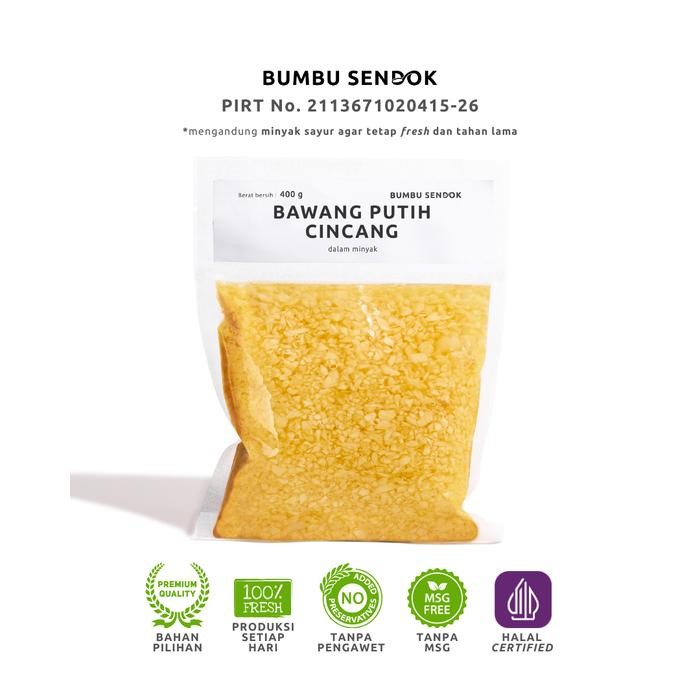 

BUMBU SENDOK Refill Bawang Putih Cincang dalam Minyak / Minced Garlic