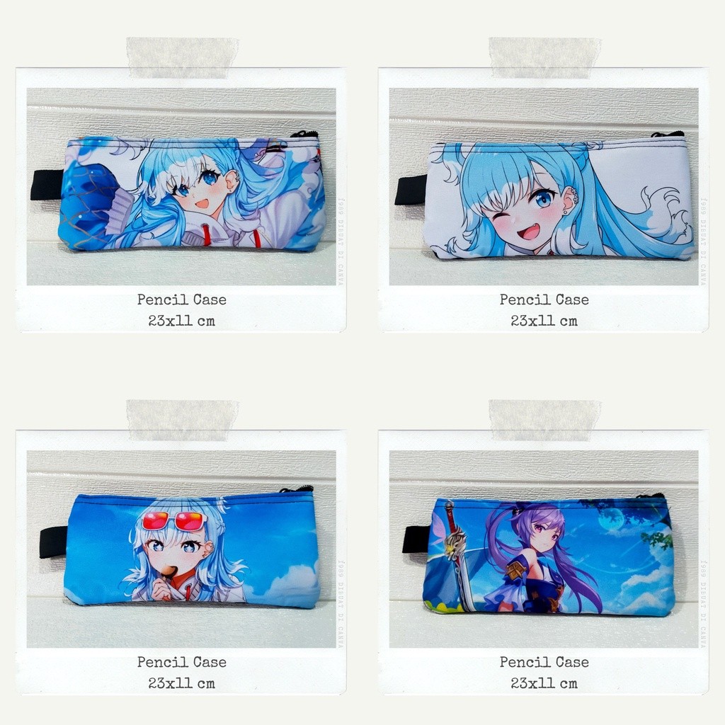 

pencil case / tempat pensil hololive / genshin impact / kobo / keqing / vtuber / game