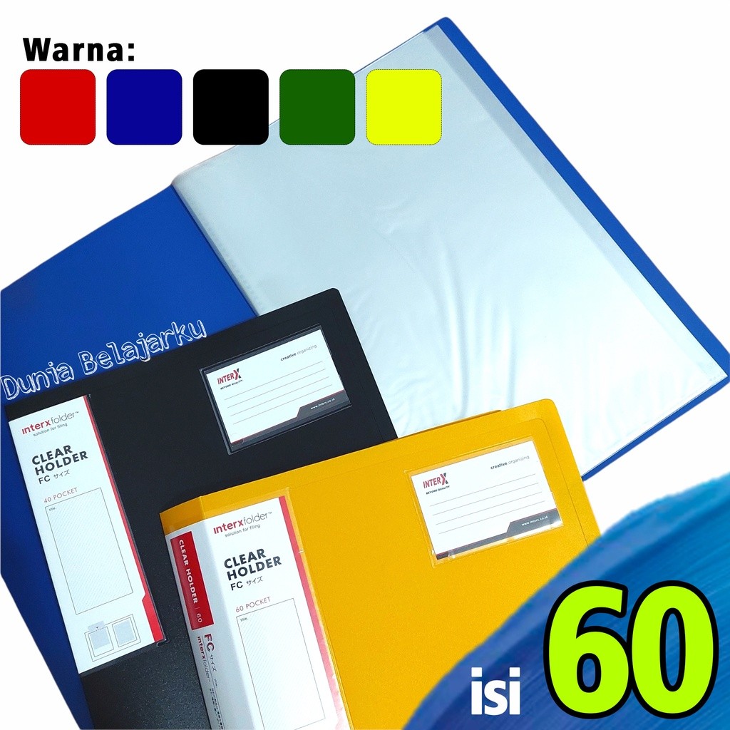 

Map Plastik Clear Holder InterX Document Keeper F4 Display Book 60 Lbr