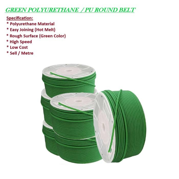 Polyurethane Conveyor Belts Pu Round Belt / Pu Oring 4Mm Green Kasar