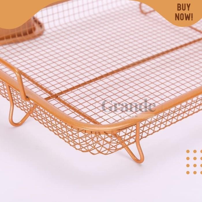 SET KOTAK 25X25 PENIRIS GORENGAN PLUS NAMPAN GORENGAN STAINLESS HANDLE