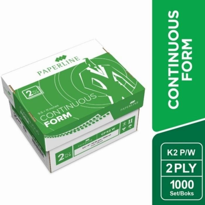 

kertas continuous form 2ply 9,511 warna paperline/sinar dunia