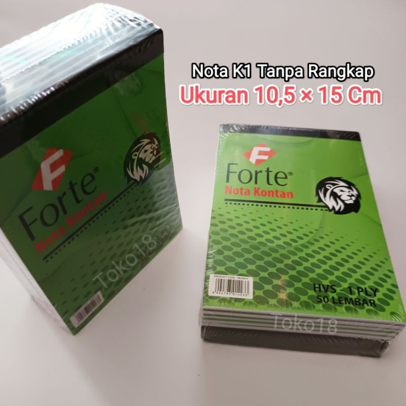 

1 Pak Nota Kontan 1 Ply Forte(Isi 10 Buku)