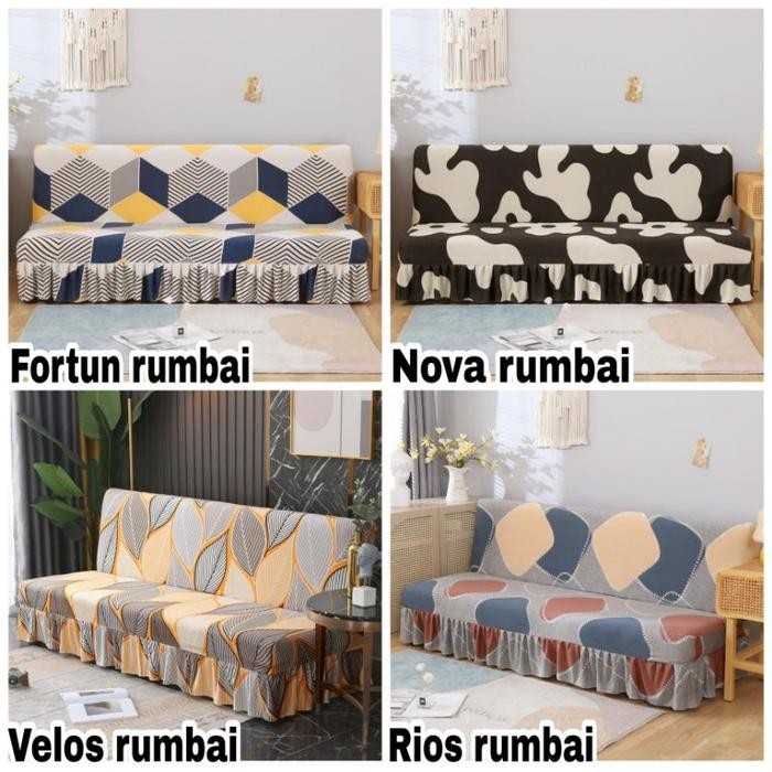 Cover sofa bed INFORMA GOTHAM IVARO elastis Sarung RUMBAI penutup sofa bed