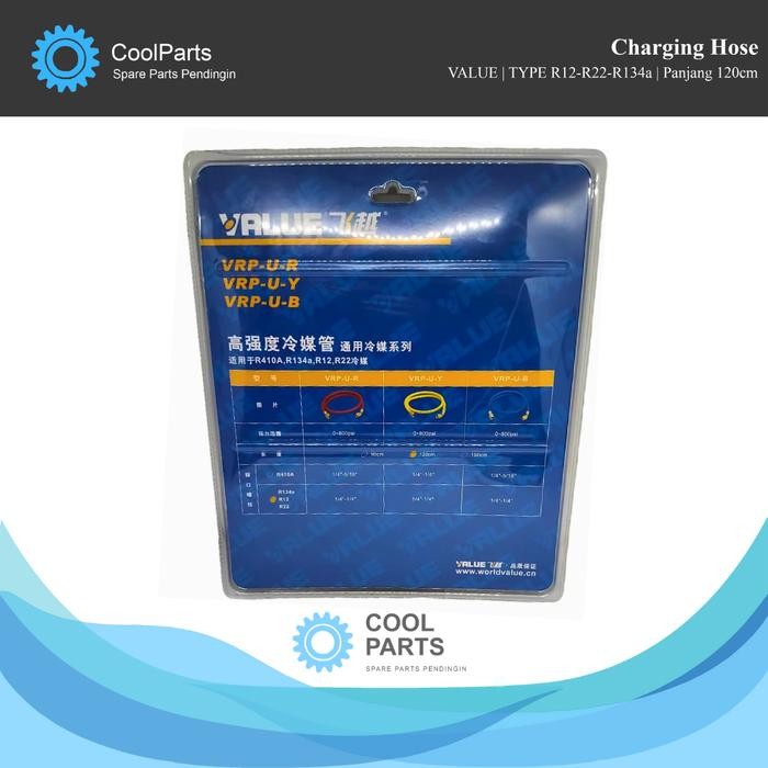 Charging Hose Value Type R12-R22-R134A, R410A Panjang 120Cm