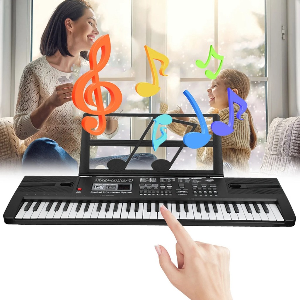 Rum's Store Wakects Piano Digital Elektrik Mainan Anak 61 Key with Microphone - MQ-6104