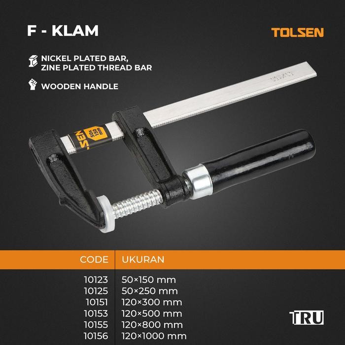 PREMIUM Penjepit Kayu Papan F Clamp Papan Kayu Press Klem Wood Working Tools F Clamp 10123 Tolsen