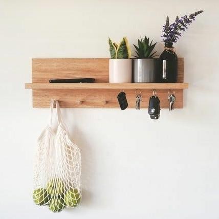 PREMIUM gantungan baju kayu dinding Tempat tas ambalan dinding rak dinding