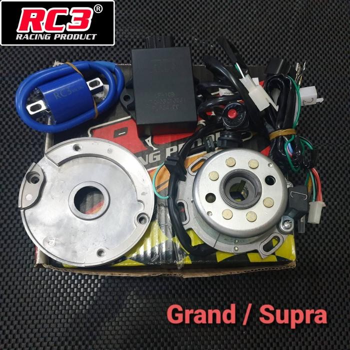 PREMIUM Magnet Pengapian Racing RC3 Honda Supra X Grand + CDI Koil Coil Planes Plendes Spull Soket