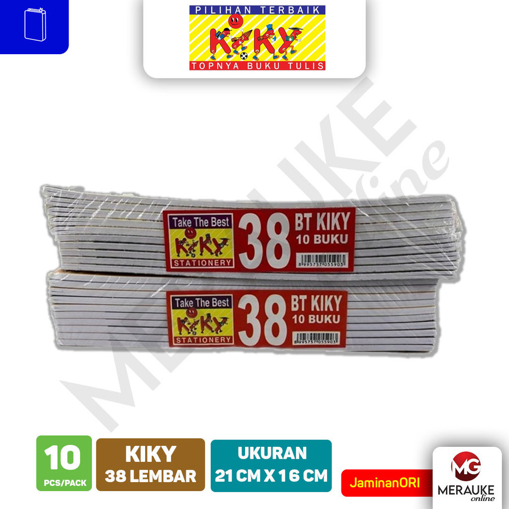 

Buku Tulis Kiky 38 Lembar (1 Pack isi 10 Buku)