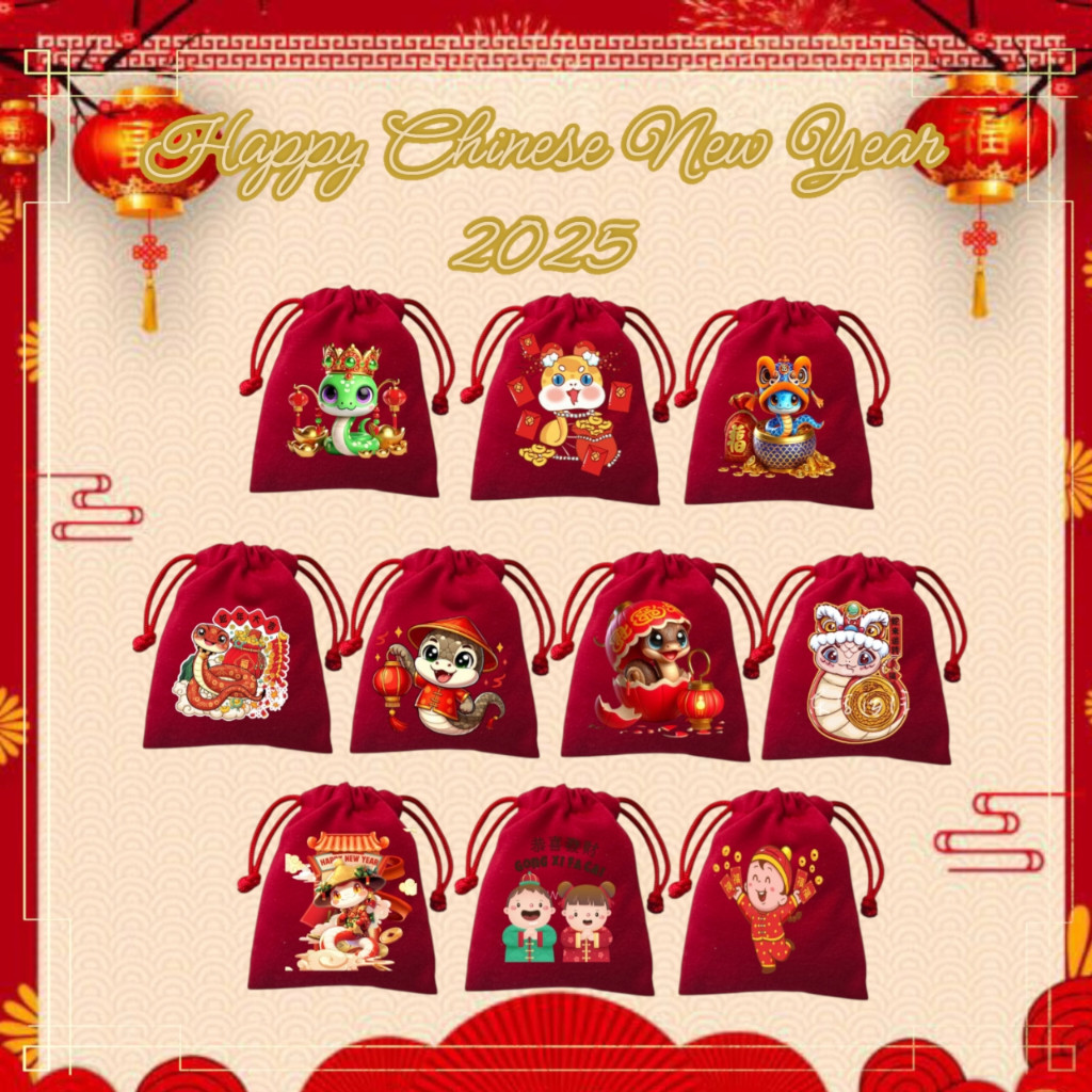 

(10 Pcs) Amplop Imlek 2025 Kantong Angpao Unik Lucu Serut Merah Shio Ular