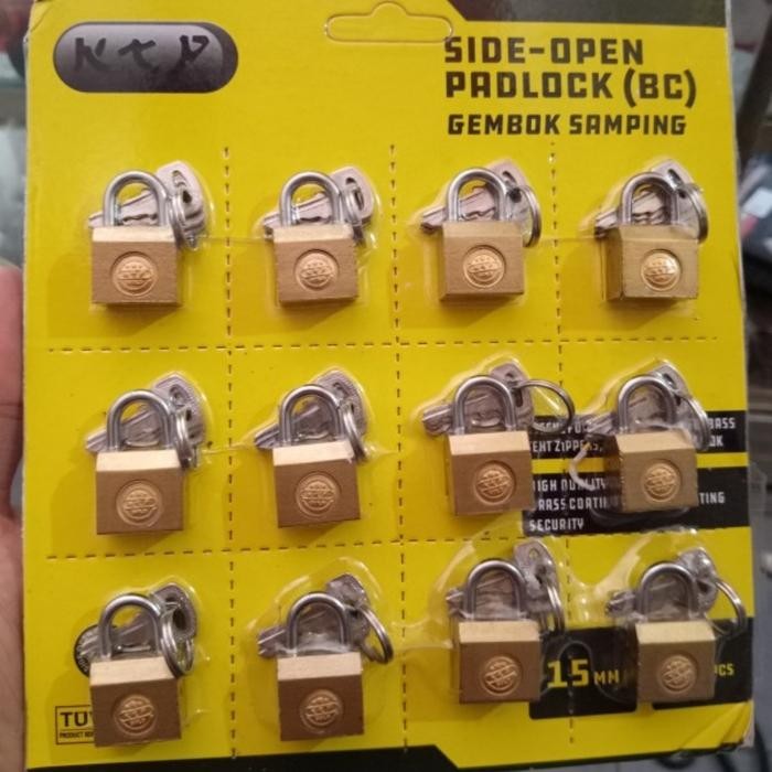 TERBARU gembok kunci samping 15mm majesty lusinan (12pcs) / gembok koper kecil HOT SALE