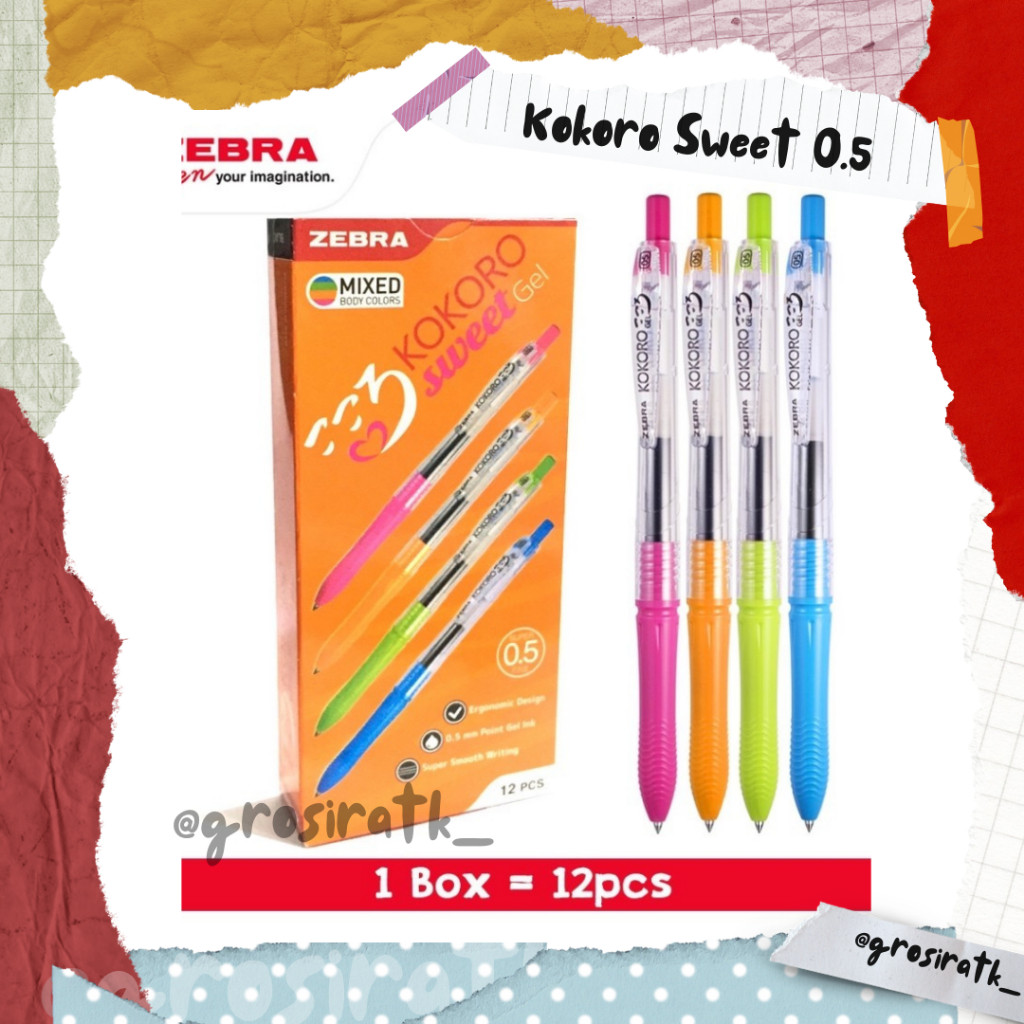 

Zebra Pulpen Kokoro Black 12 Pcs / Kokoro Sweet 1 Lusin (tinta hitam) WE!!!