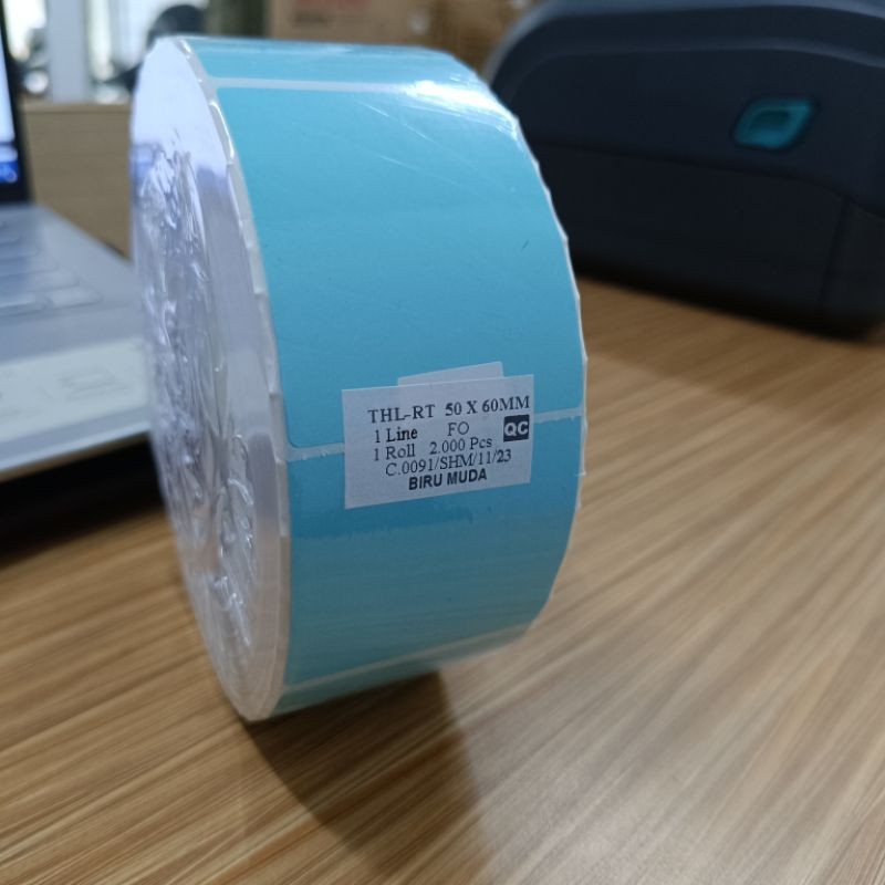 

Label Etiket Thermal 50x60 mm Blok Biru Muda Isi 2000 PCS Sticker 50 x 60 WE!!
