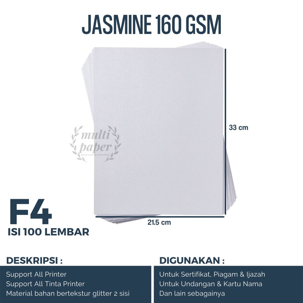

Kertas Bunga Jasmine isi 100 lembar / Kertas Jasmine F4 / Undangan Jasmine Glitter F4 WE!!