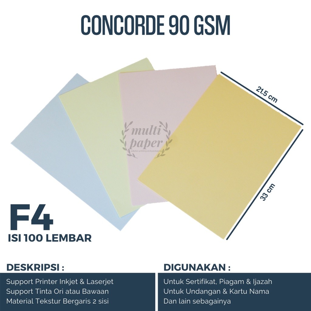 

Kertas Concorde F4 90gr isi 100 lembar / Kertas Concorde F4 90 gr WE!!