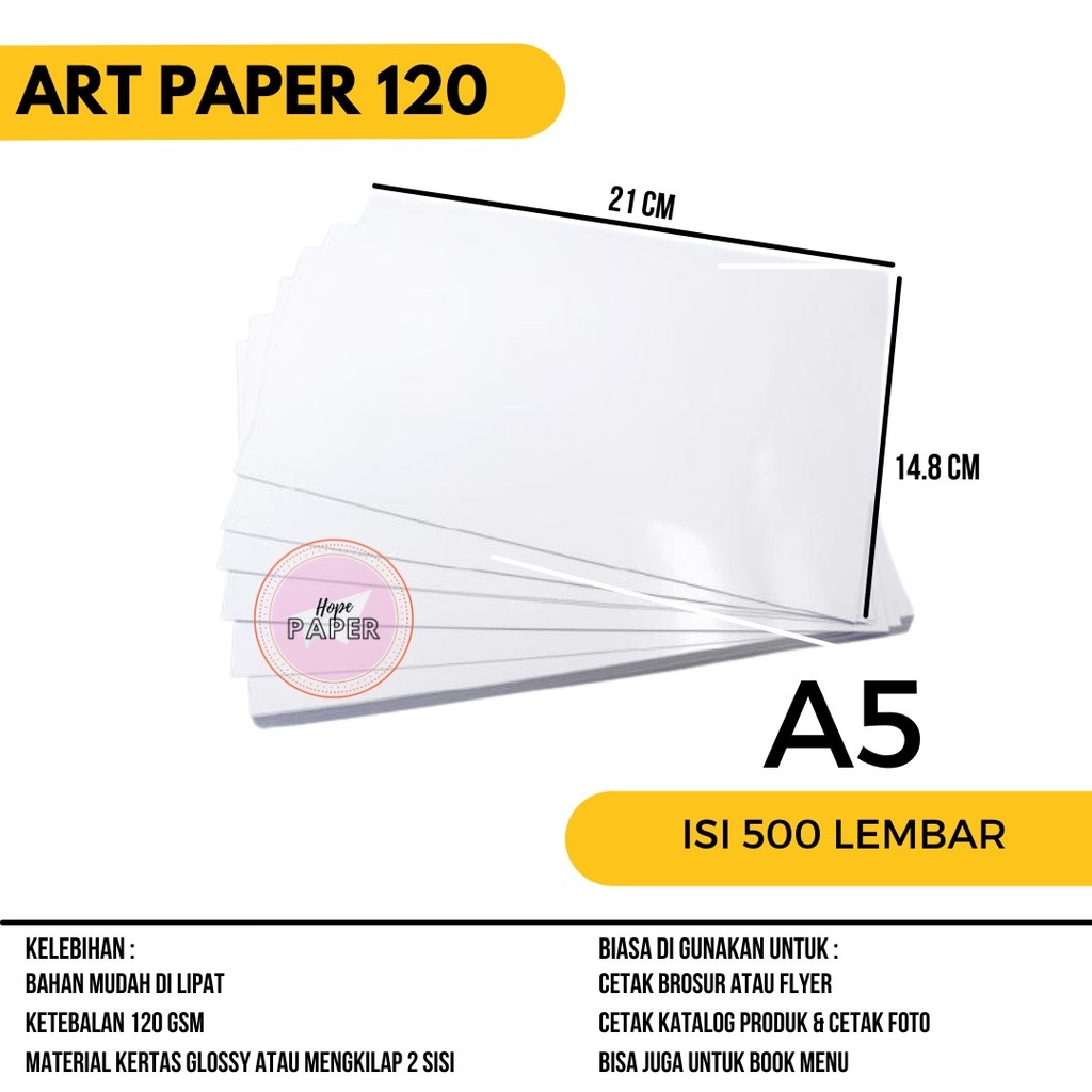 

Kertas Brosur A5 isi 500 lembar / Kertas Art Paper A5 WE!!