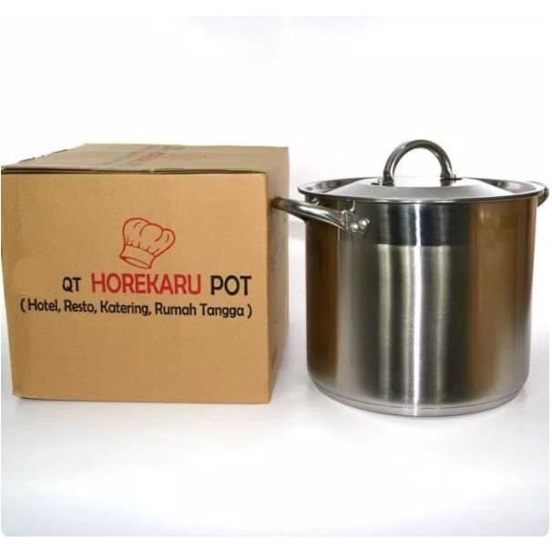 Supra Panci Stockpot 20 Qt 20Qt 20L Horekaru Induksi Stainless Tebal #Gratisongkir