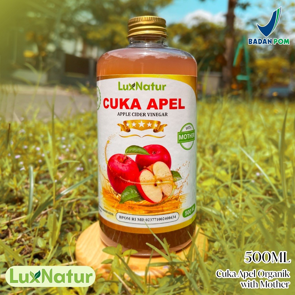 

WHYN!! CUKA APEL ORIGINAL WITH MOTHER CUKA APEL ORGANIK ASLI 500 ML BPOM APPLE CIDER LUXNATUR / CUKA