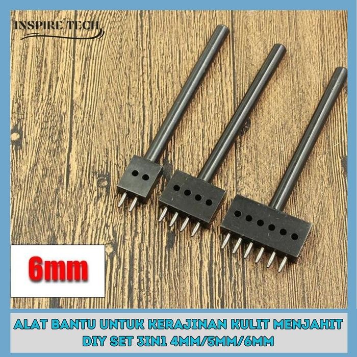 

No Na - Alat Pembolong Kulit 3 In 1 Leathercraft Hole Punches Tool 4Mm 5Mm 6Mm