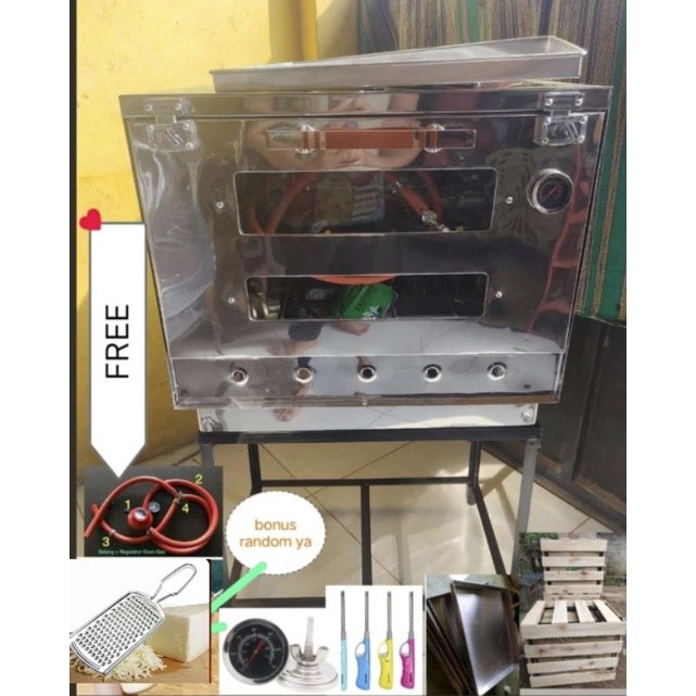 Oven Gas Bahan stainless ukuran 60x40,Paket komplit,Oven Gas Lengkap, Oven Gas Untuk Kue, Oven Gas