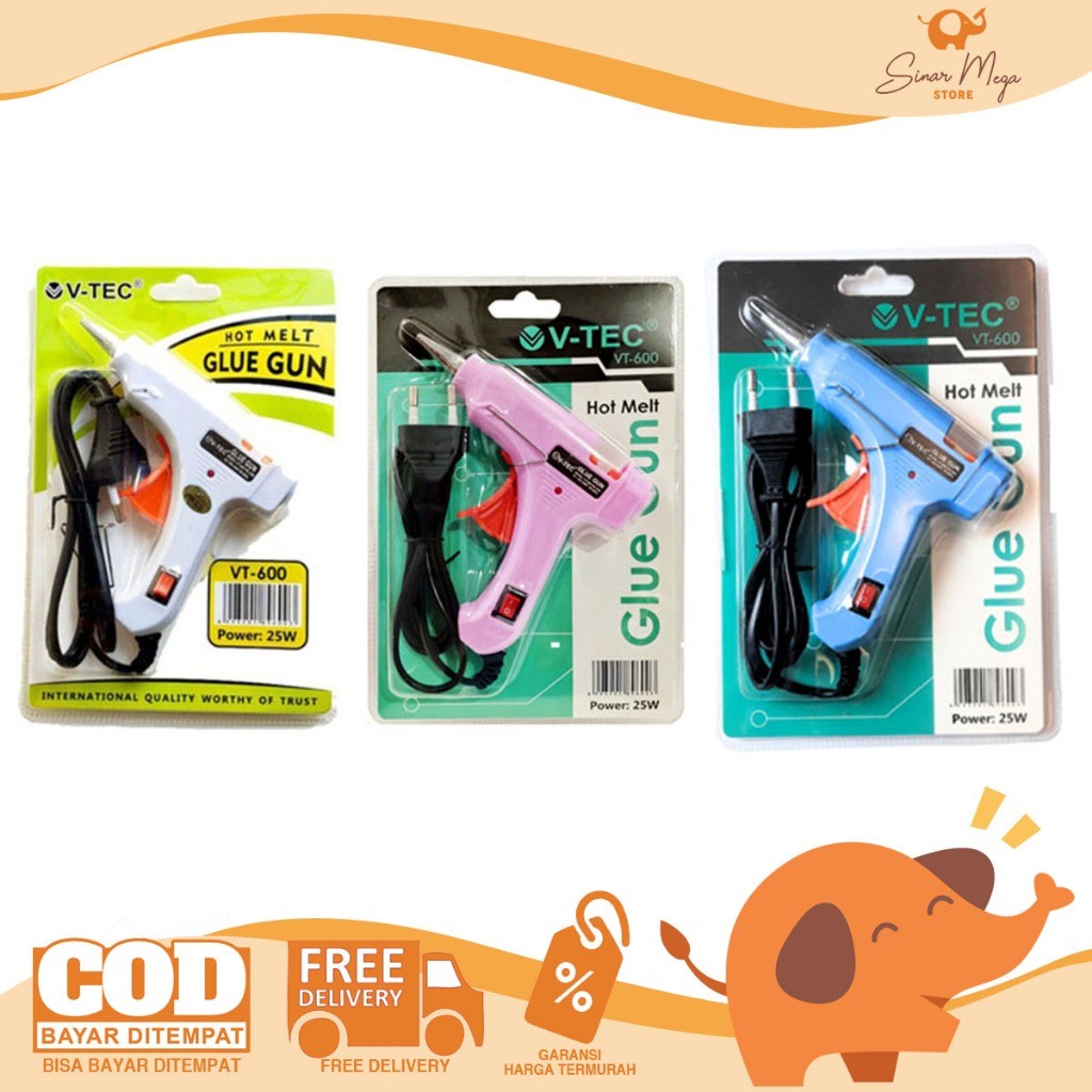 

V-TEC VTEC VT-600 Glue Gun 25W / Lem Tembak Hot Melt Murah Berkualitas WE!!!