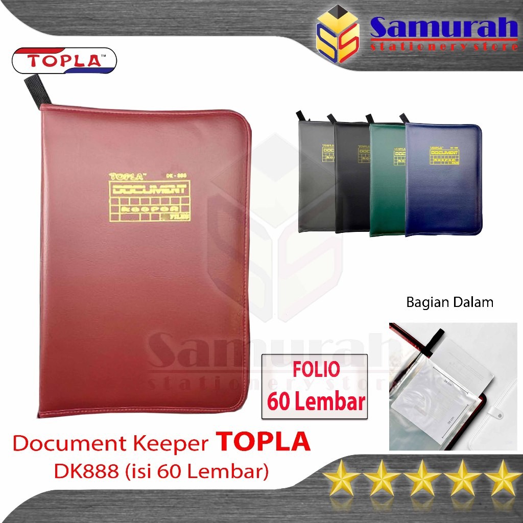 

Document Keeper TOPLA 60 Pocket Polos Folio + seleting / Album Berkas Dokumen Eksklusif isi 60