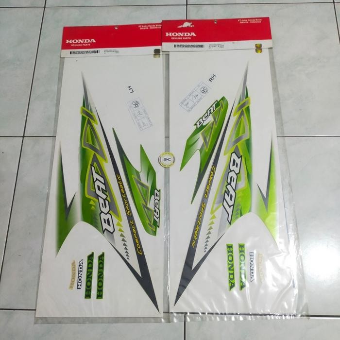 STRIPING BEAT KARBU PUTIH IJO SET 2012 ORI AHM 871X0-KVY-B10ZEL/B10ZEL