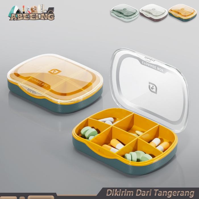 Kotak Tempat Obat Vitamin Harian 6 Sekat Kotak Obat Sekat Pil Box