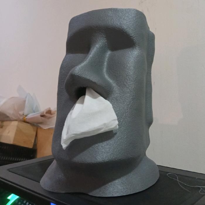 Tempat tissue patung Moai ZENAXIS 3D LIMITED EDITION