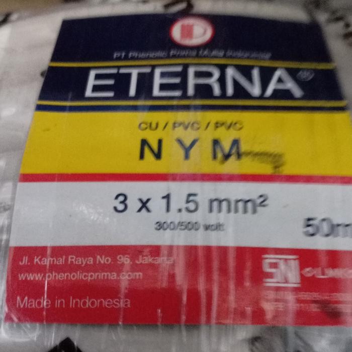 JTTOP" KABEL 3 X 1.5 SQMM X 50 METER ROL NYM ETERNA ACSPLIT INSTALASI LISTRIK