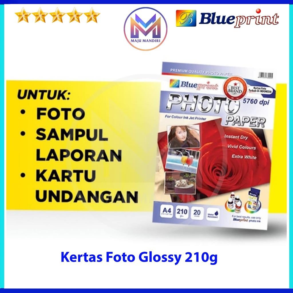 

Kertas Foto Blueprint A4 210 Gsm / Photo Paper Glossy