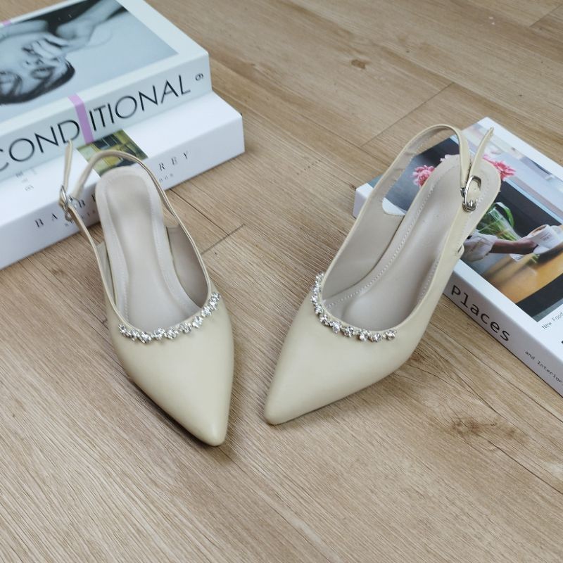 D.HEN SEPATU TALI WANITA VANIA 5CM KULIT SINTETIS