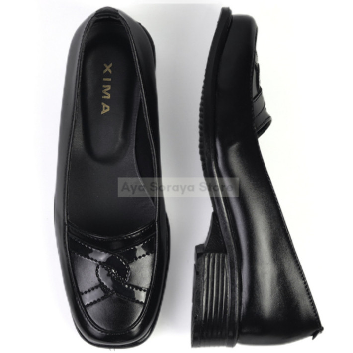 SEPATU PANTOFEL KERJA FORMAL WANITA HITAM JUMBO XIMA MARISSA 3