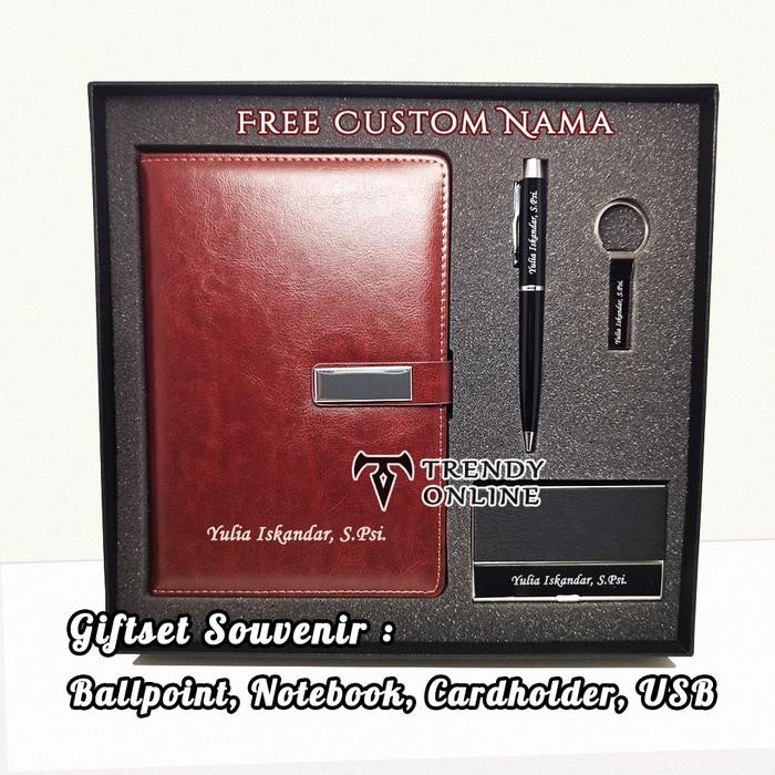 

Gift set, Hampers Notebook Souvenir Ballpoint, set hadiah Pen Buku Usb