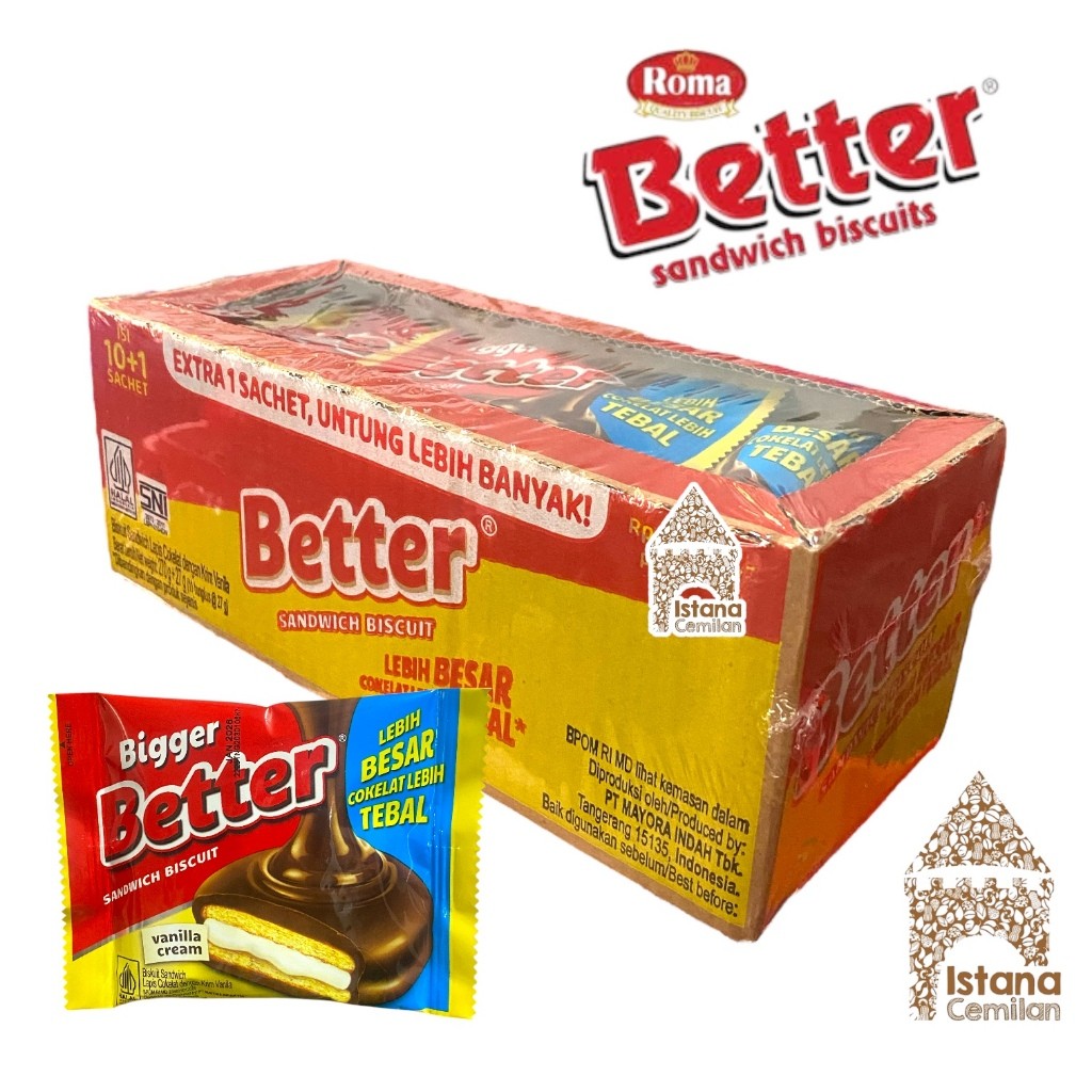 

Better Sandwich Biscuit Cokelat PACK Isi 10 Pcs WE!!