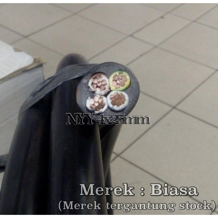 KABEL LISTRIK NYY 4X25MM MEREK BIASA NYY 4X25MM SNI METERAN