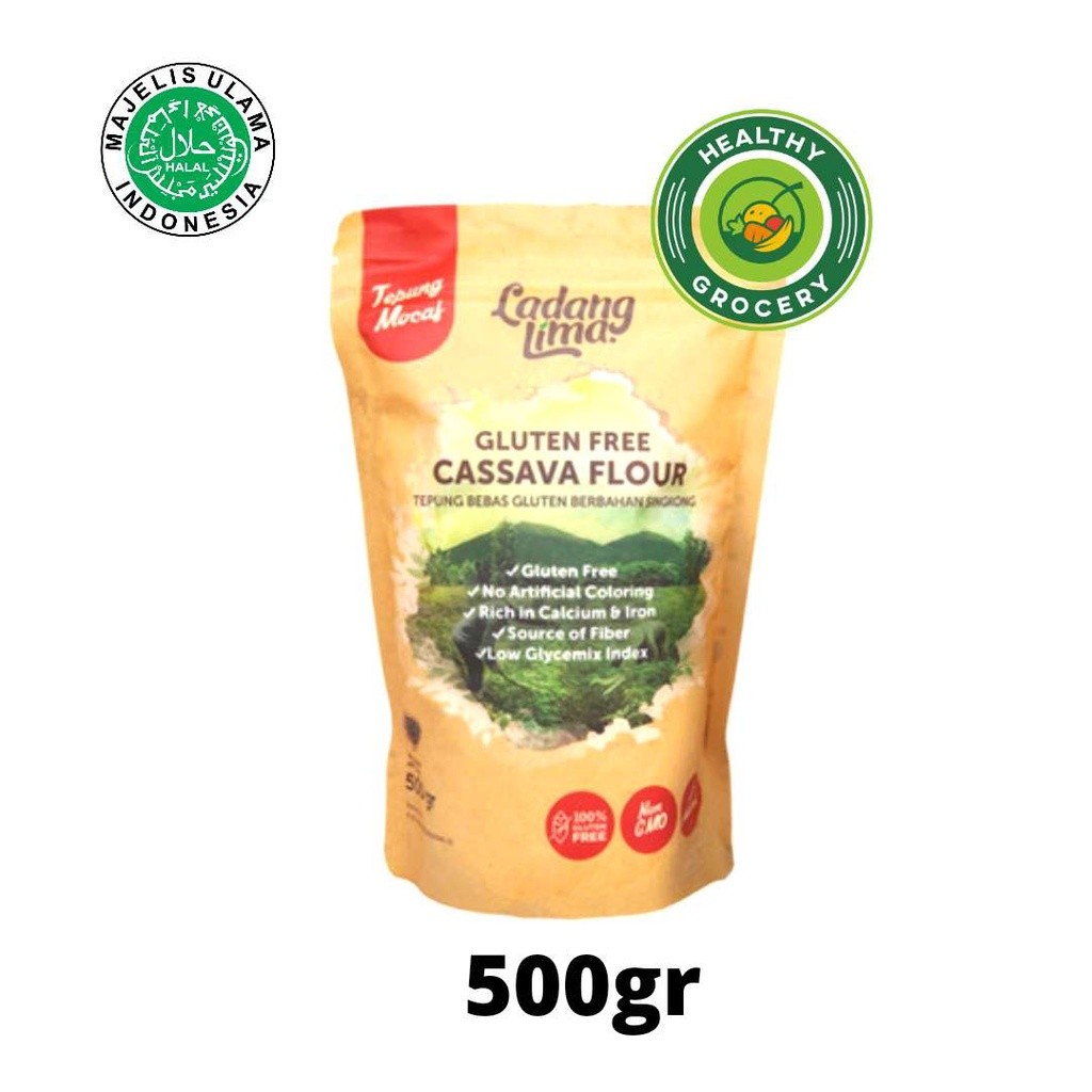 

Ladang Lima Gluten Free Cassava Flour 500gr / Tepung Bebas Gluten Berbahan Singkong / Tepung Mocaf