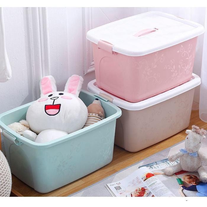 Box plastik kotak penyimpanan / Kotak penyimpanan dengan storange / Box baju multifungsi / Kotak